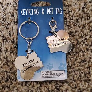 Keyring and pet tag I'm the cute/ funny one